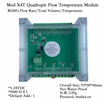 Mod X4T Four Channel Flow Sensors and Four Channel Temperature Sensors
