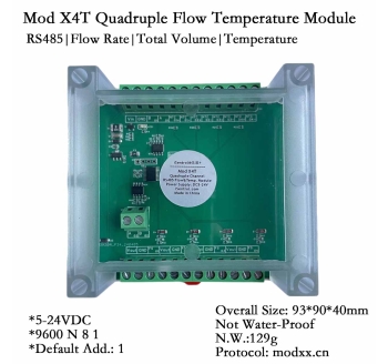 Mod X4T Four Channel Flow Sensors and Four Channel Temperature Sensors